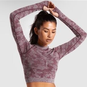 Gymshark Adapt Camo Seamless Long‎ Sleeve Top